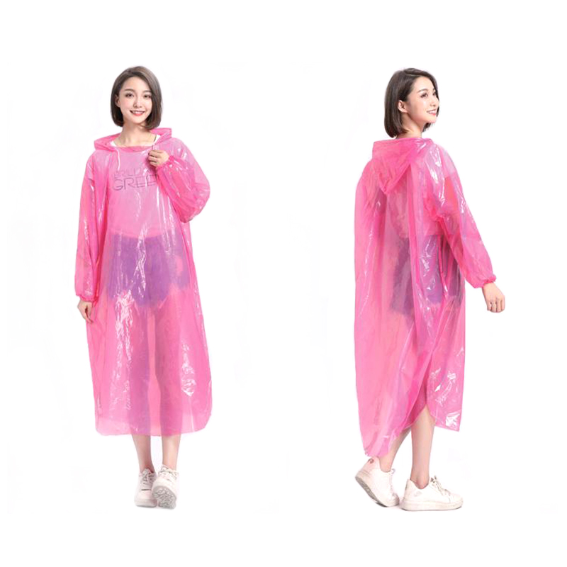 Colorful disposable PE Raincoat