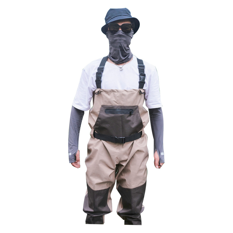 Three Layer Breathable Fabric High Chest Fishing Pants