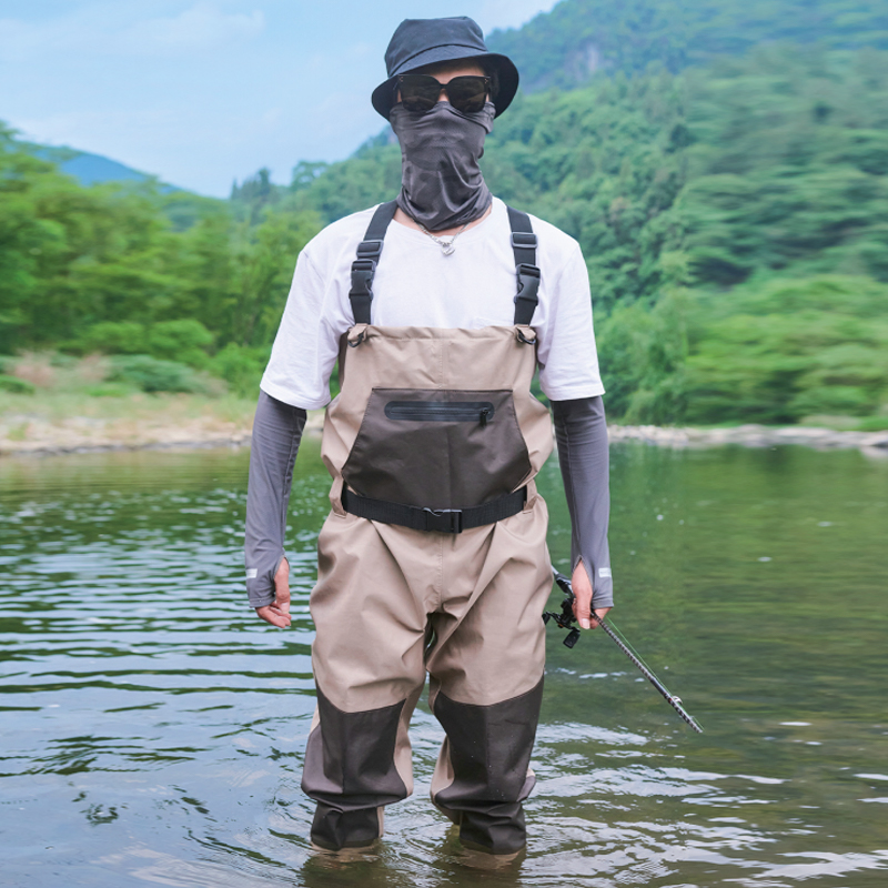 Three Layer Breathable Fabric High Chest Fishing Pants