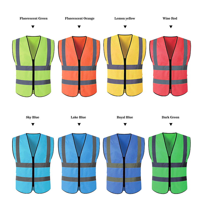 Four-bar No Pockets Zipper Reflective Vest