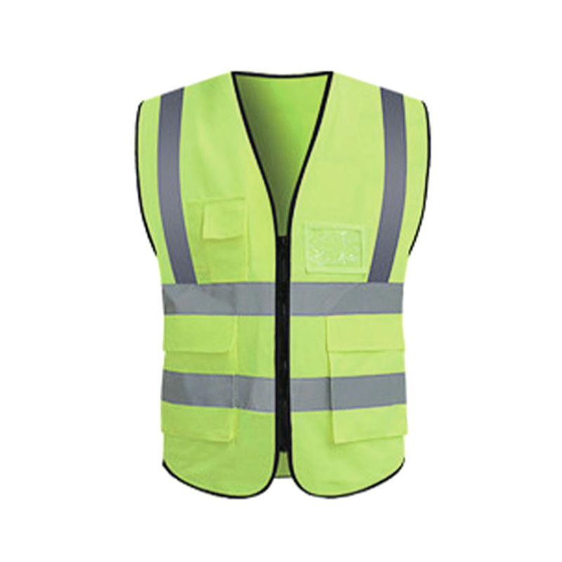 Four-bar Multi Pockets Zipper Reflective Vest