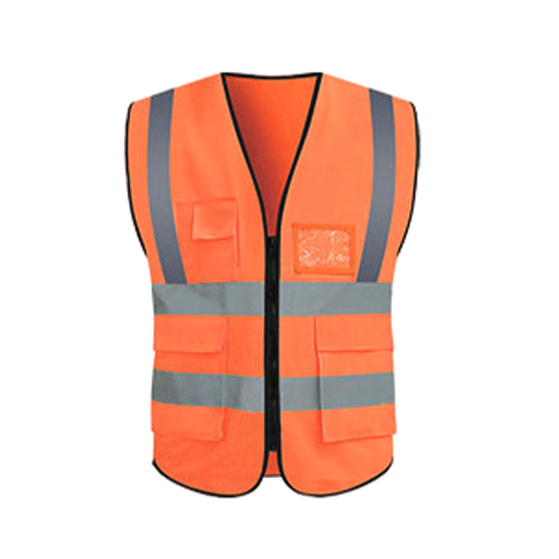 Four-bar Multi Pockets Zipper Reflective Vest
