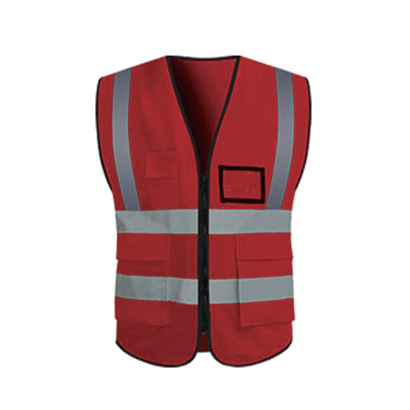 Four-bar Multi Pockets Zipper Reflective Vest