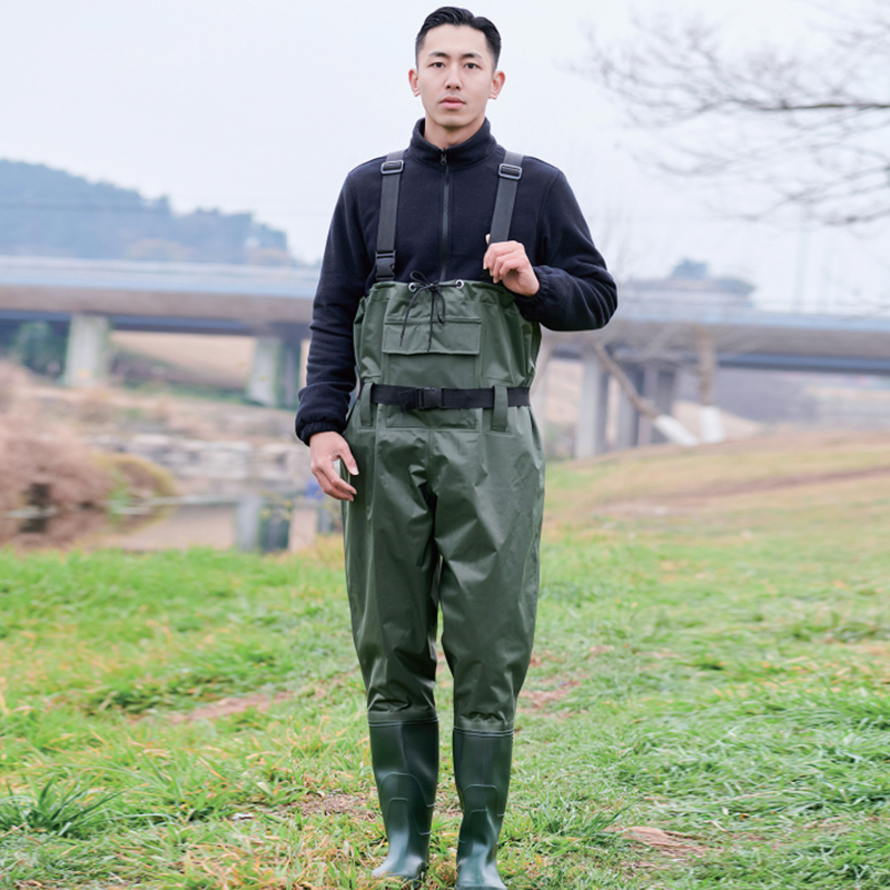 Black/Army Green 70D Nylon Wader Pants