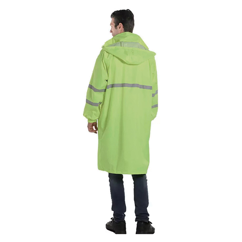 PVC Poncho Raincoat With Reflective Lines