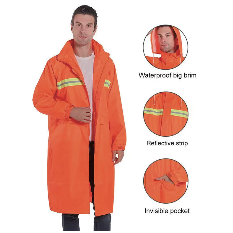 PVC Raincoat Suit With Reflective Lines