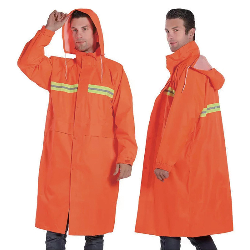 PVC Raincoat Suit With Reflective Lines