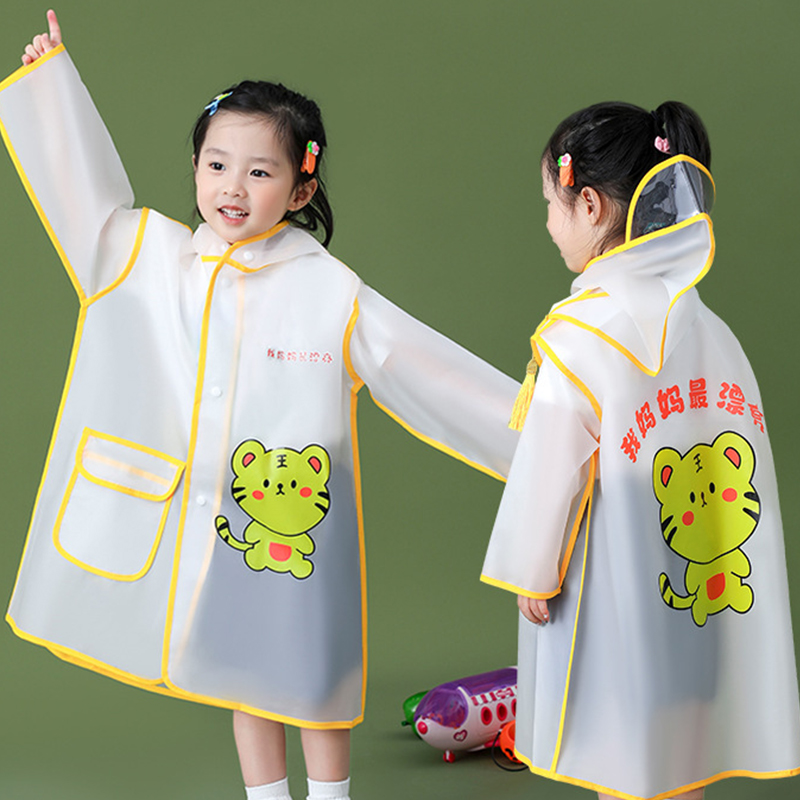 Transparent Elementary School Cute Waterproof Raincoat