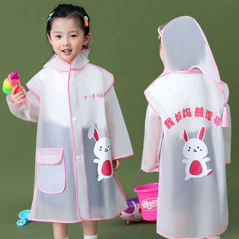 Transparent Elementary School Cute Waterproof Raincoat