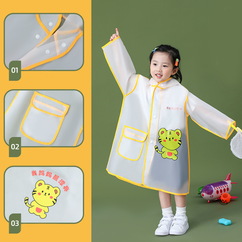 Transparent Elementary School Cute Waterproof Raincoat